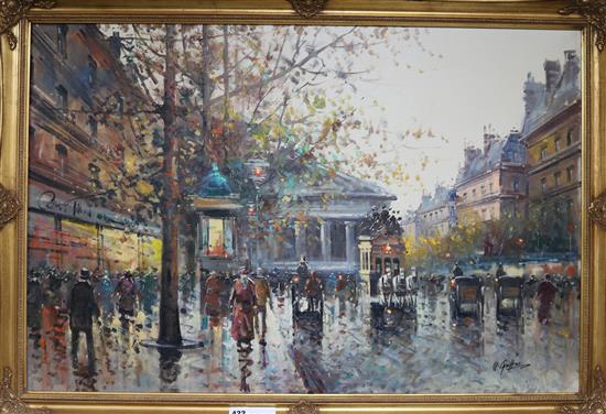 Pietro Griffo (1934-) oil on canvas, Paris street scene, signed 60 x 90cm.